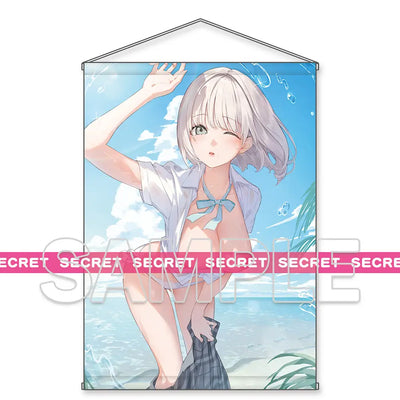 Tapisserie classée X de Dengeki Moe Oh : l'héroïne de Kinako Nakokoro change de vêtements à la plage