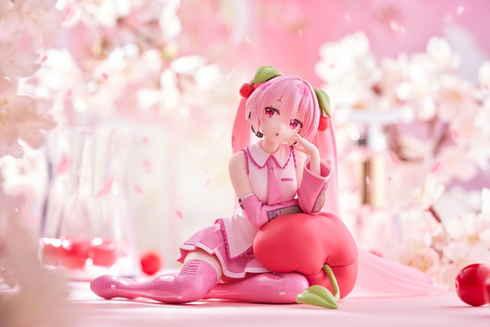 Hatsune Miku PVC Statue Desktop Cute Figure Sakura Miku Cherry Cushion Ver. 13 cm